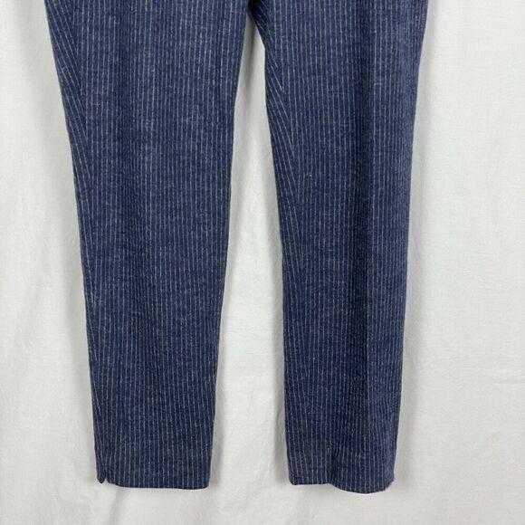 J. Crew Blue Pinstripe Wool Cotton Blend Slim Ankle Dress Pants - Women’s 10 - Picture 4 of 8